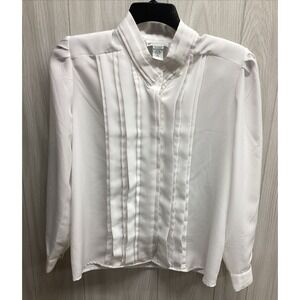 JOANNA Women's (Size SML 20x27") Long Sleeve Button‎ Down Shirt *Stain*
